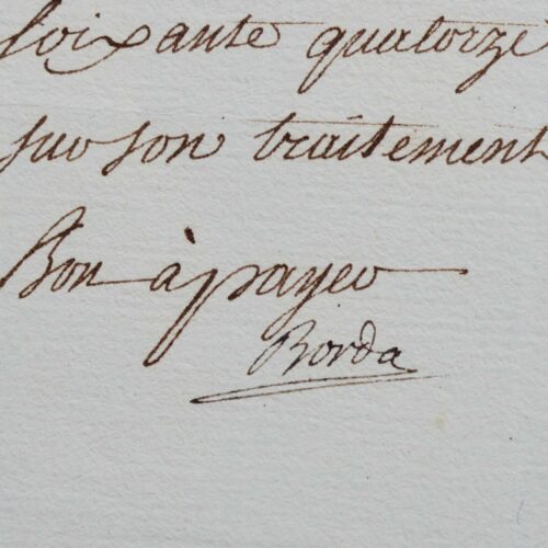 Reçu signé de Jean-Charles de Borda