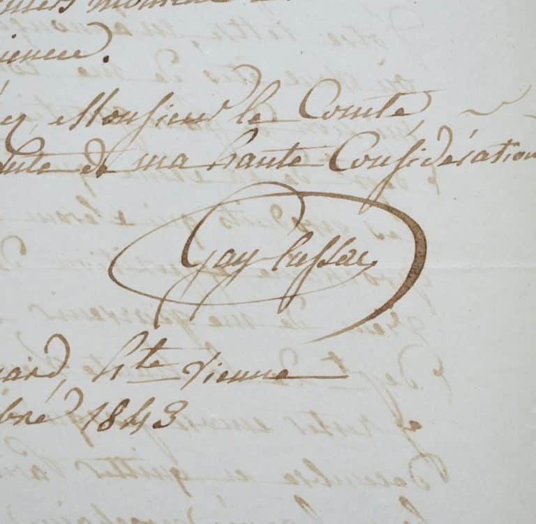 Lettre de Gay-Lussac au comte de Rambuteau