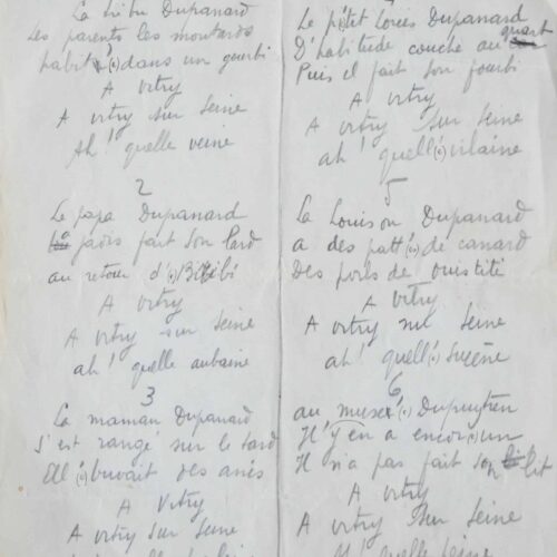 Manuscrit de « La Famille Dupanard de Vitry-sur Seine » de Robert Desnos – vue 2