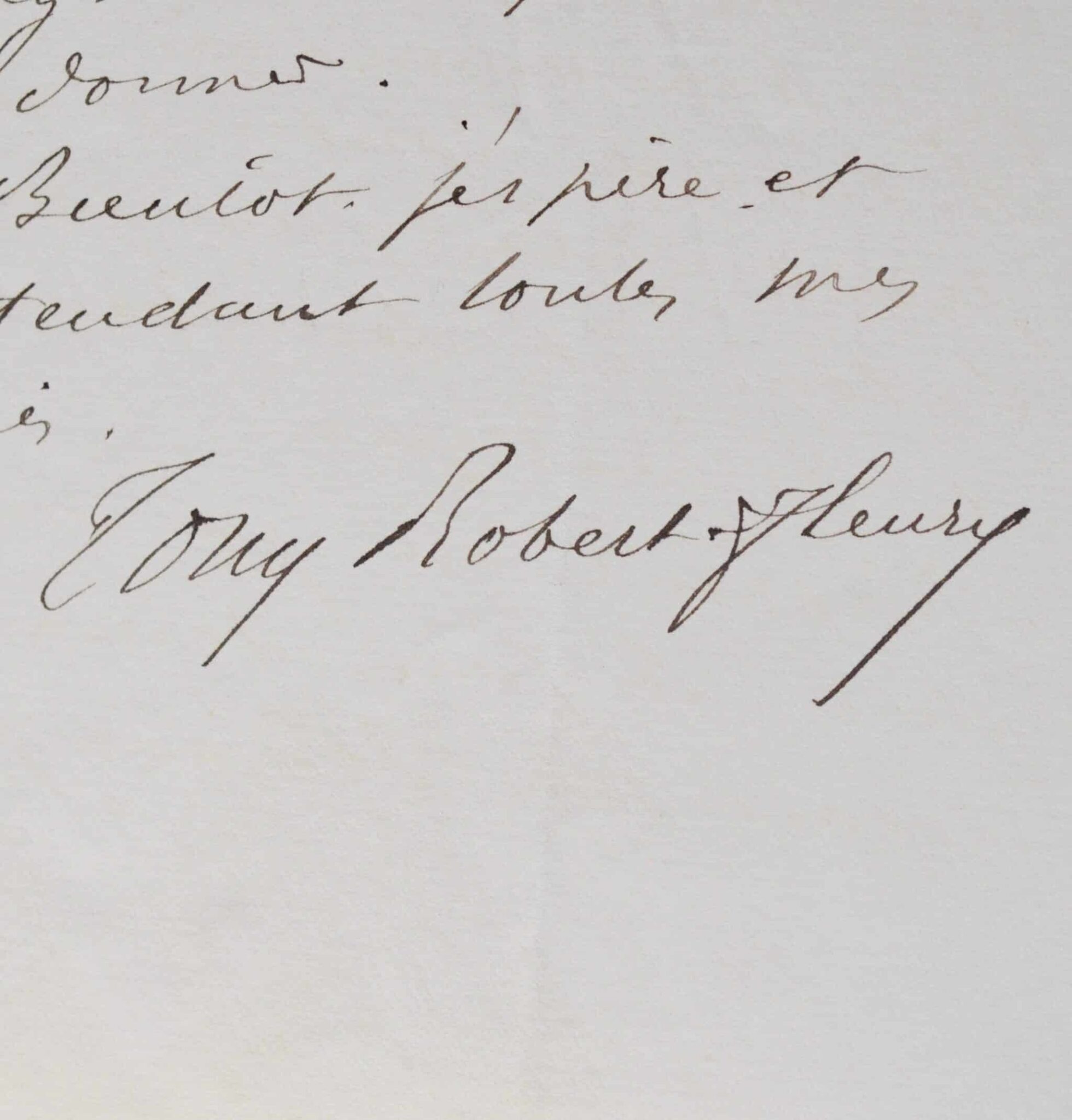 Lettre du peintre Tony Robert-Fleury