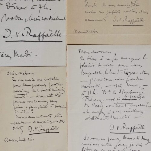 Quatre lettres et billets du peintre Raffaëlli