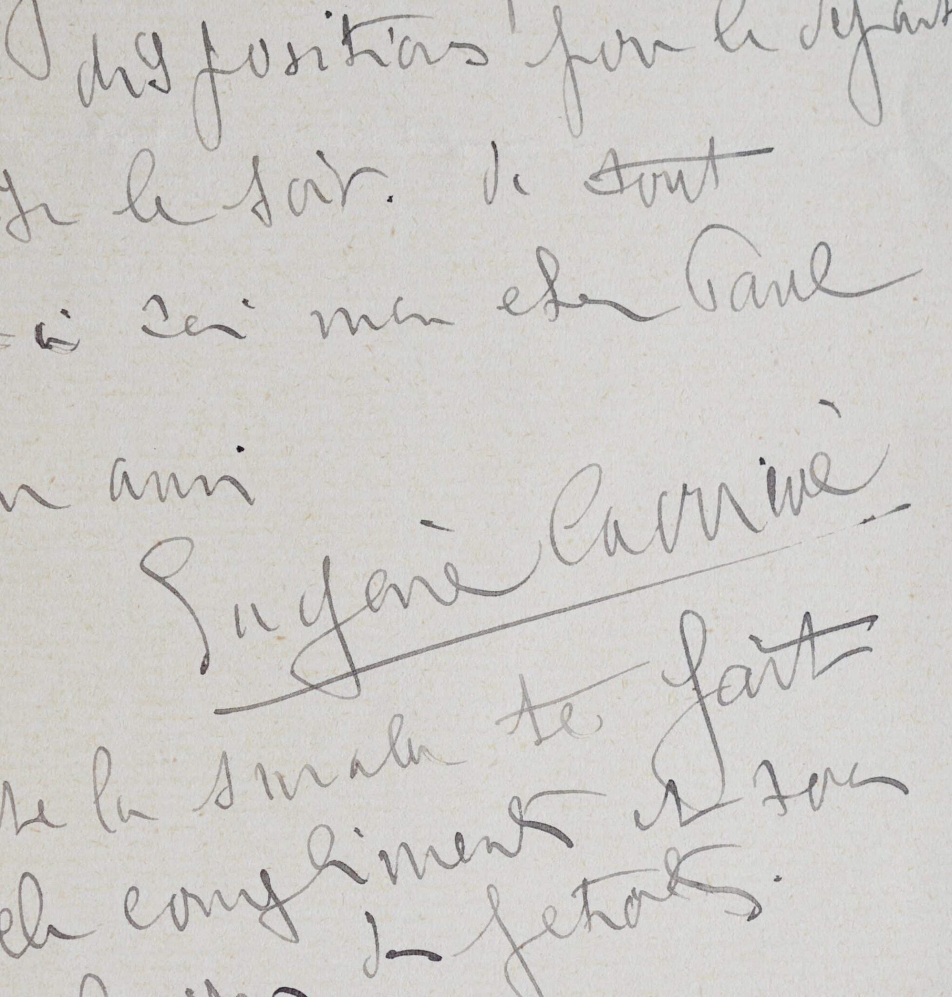 Amusante lettre d’Eugène Carrière