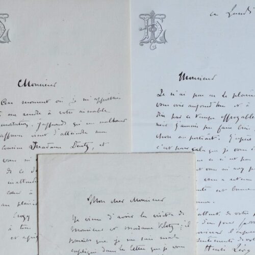 Trois lettres du peintre Henri-Léopold Lévy