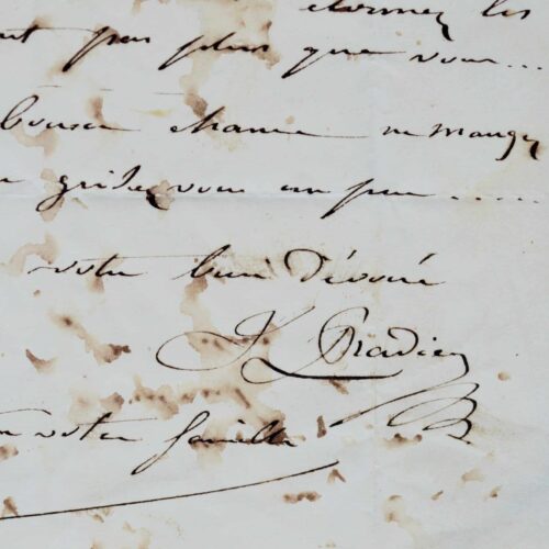 Lettre du peintre James Pradier