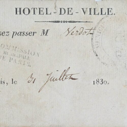 Laissez-passer durant la Révolution de Juillet