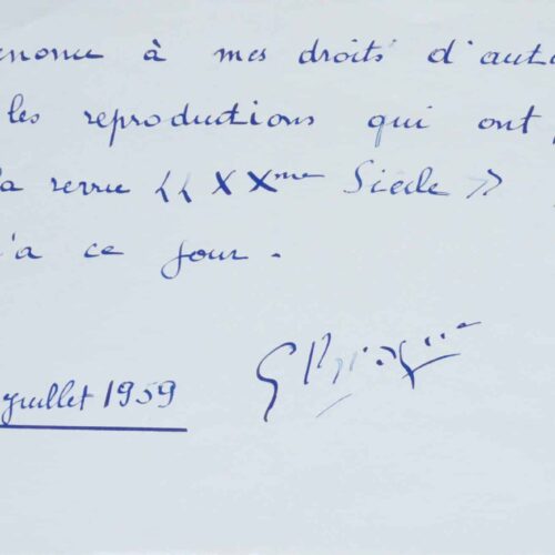Georges Braque renonce à ses droits d'auteur – vue 2