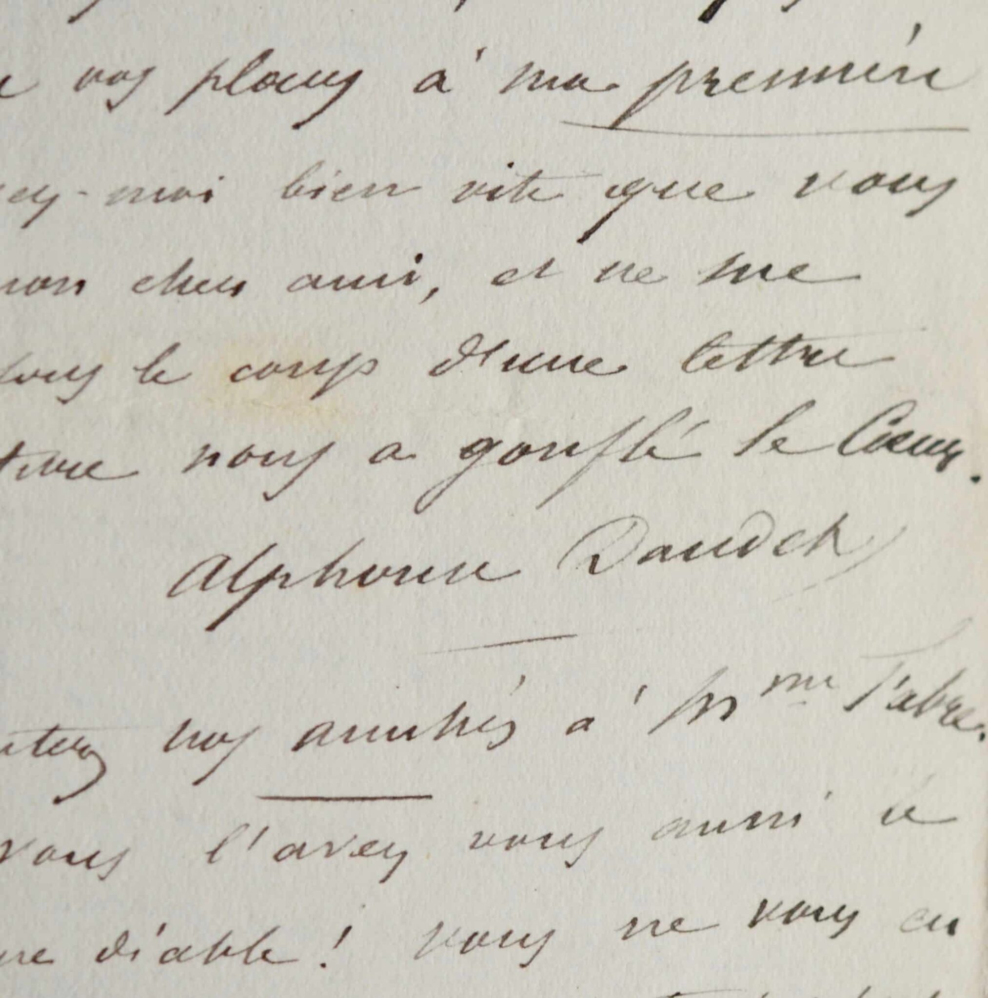 Belle lettre de Daudet à Fabre