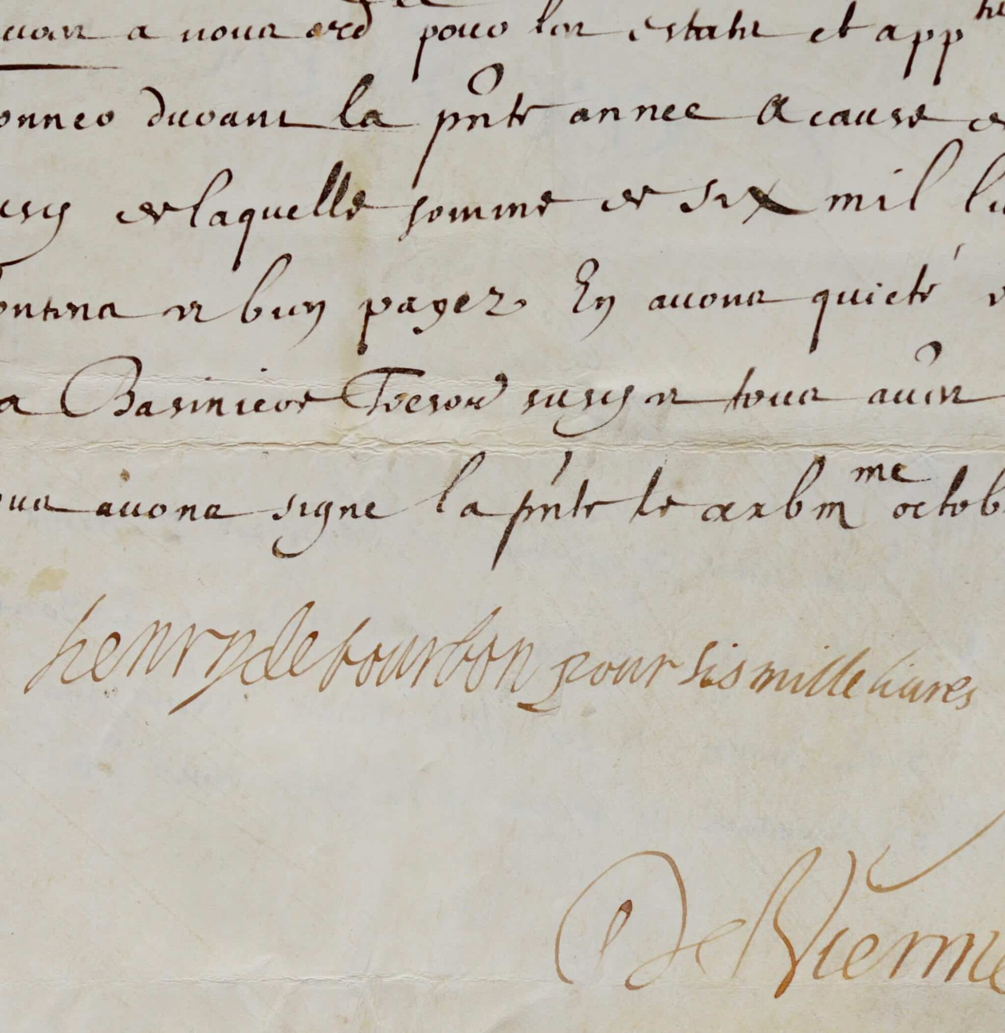 Le prince de Condé reçoit ses émoluments de gouverneur du Berry