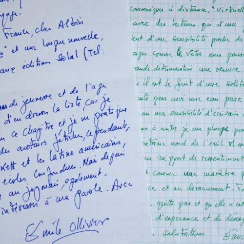 Deux belles lettres de l'écrivain haïtien Émile Ollivier
