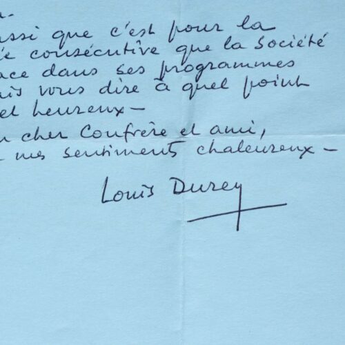 Deux lettres du compositeur Louis Durey
