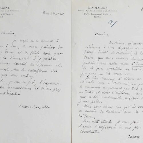 L'historien de l'Art Cesare Brandi et Mallarmé – vue 2