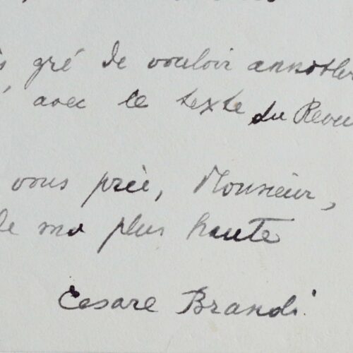 L'historien de l'Art Cesare Brandi et Mallarmé
