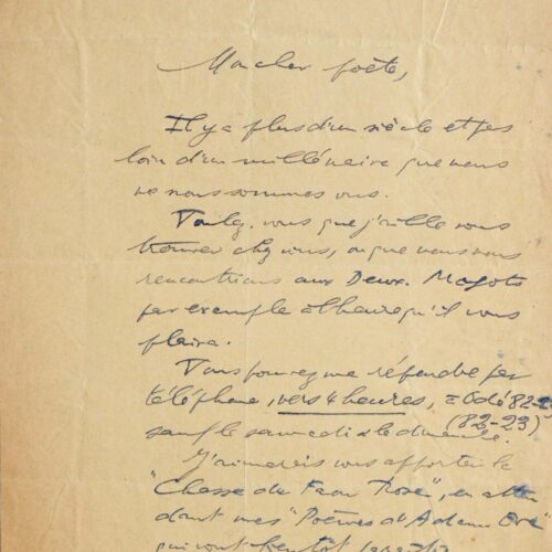 Lettre de Pierre Guéguen à Henry Charpentier – vue 2