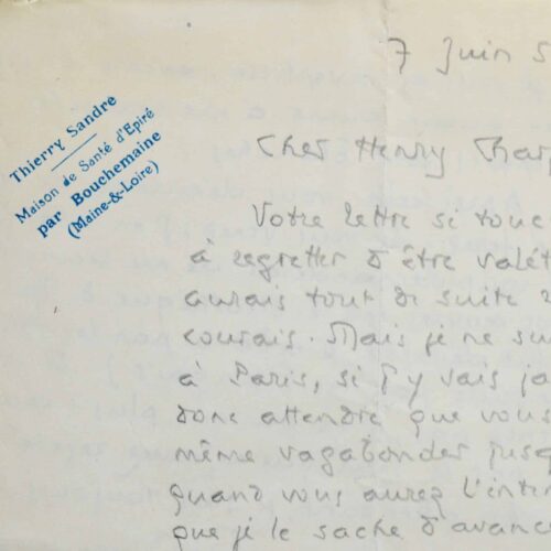 Thierry Sandre, peu avant sa mort, évoque son bannissement