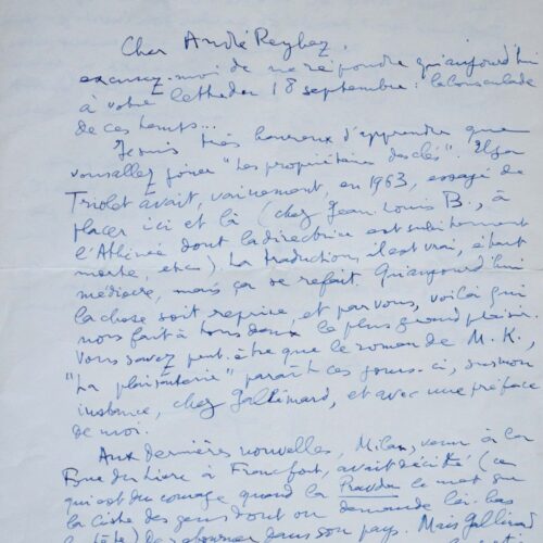 Louis Aragon, André Reybaz et Milan Kundera menacé – vue 2