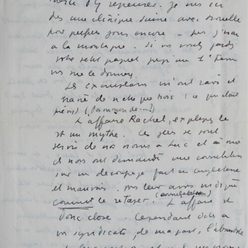 Lettre de Jean Anouilh au scénariste Charles Spaak – vue 2