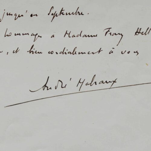 Deux lettres de Malraux à Franz Hellens