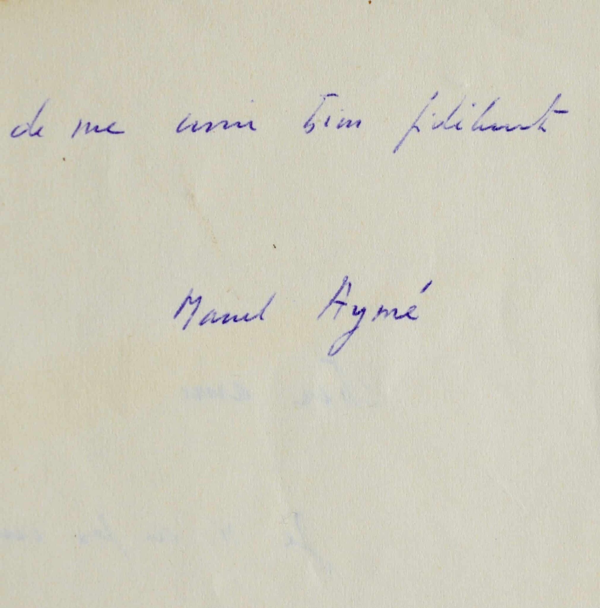 Marcel Aymé remercie Marcel Thiébaut
