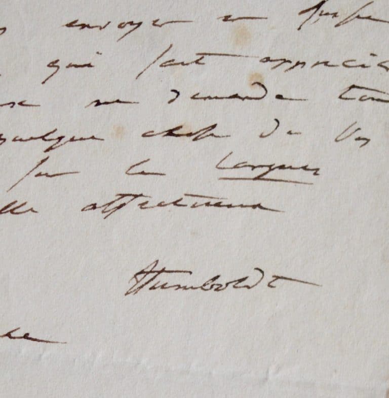 Lettre d&rsquo;Humboldt à Freycinet au sujet d&rsquo;Oltmanns