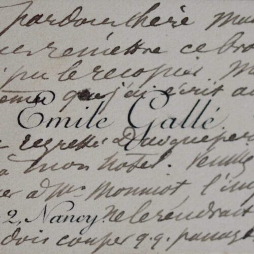 Rare carte autographe d'Émile Gallé – vue 2