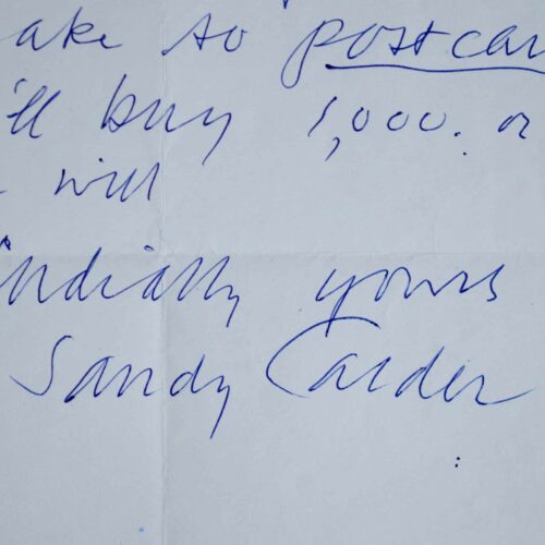 Lettre d'Alexander Calder à Alex Liberman, pilier de Condé Nast