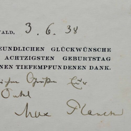 Photographie de Max Planck avec envoi autographe