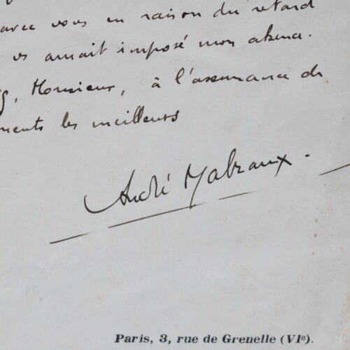 Note de Malraux pour "Les Conquérants"