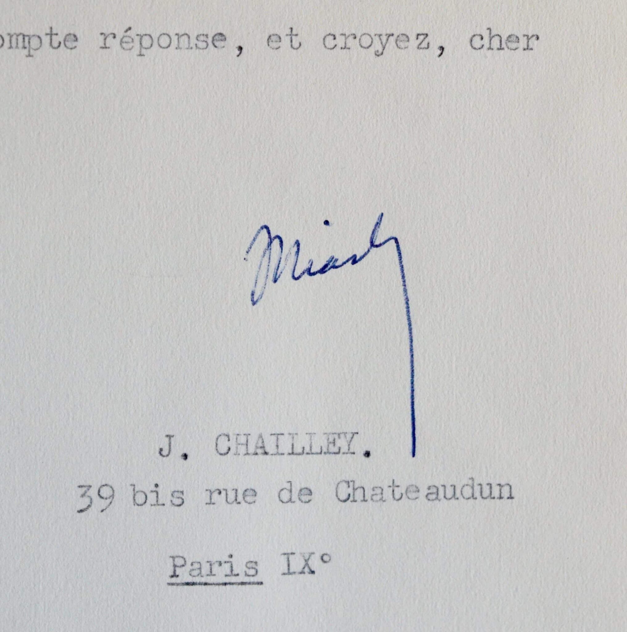 Trois lettres de Jacques Chailley