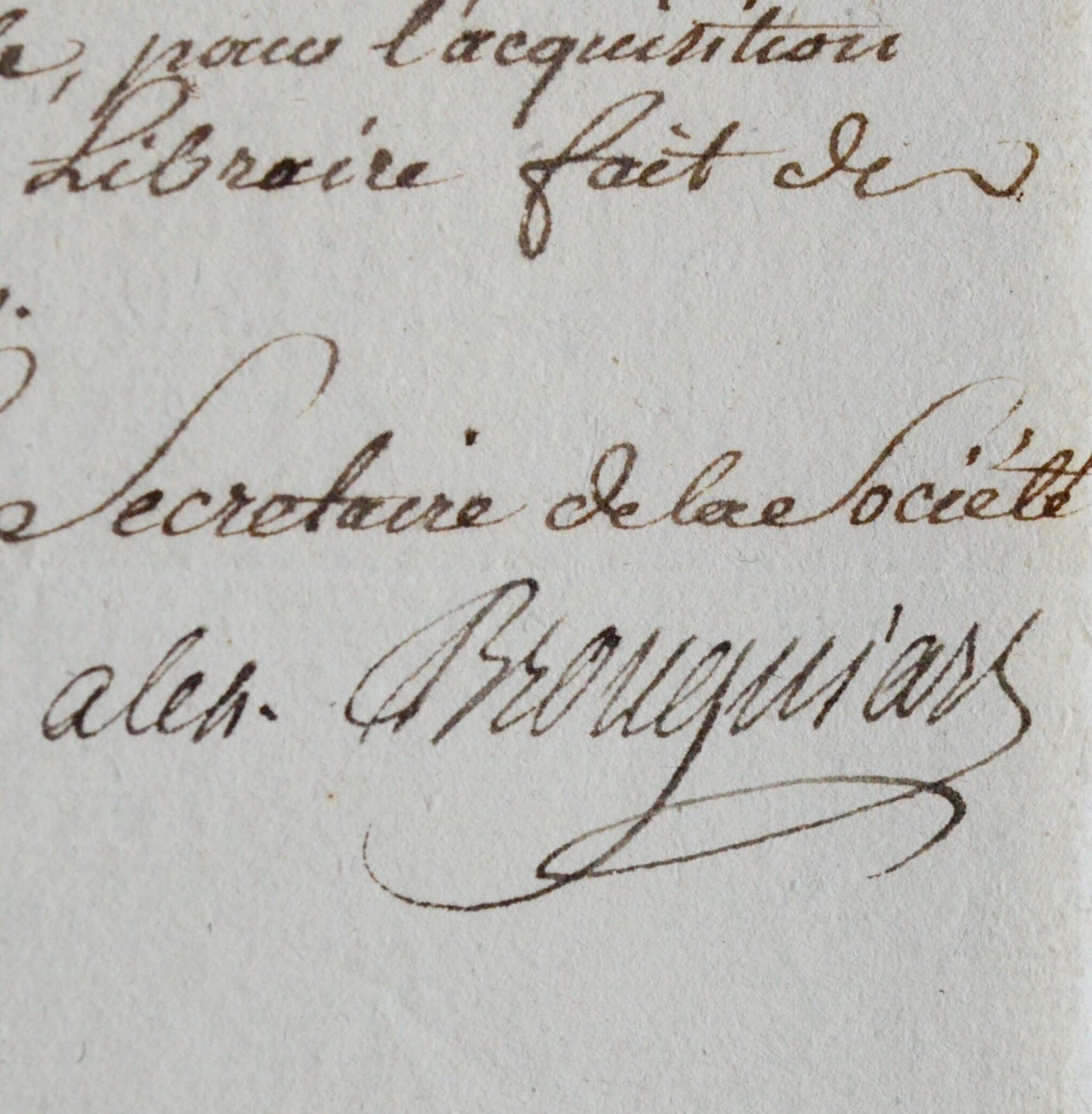 Brongniart, secrétaire de la Société d’Histoire naturelle