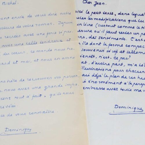 Deux belles lettres littéraires de Dominique Rolin – vue 2