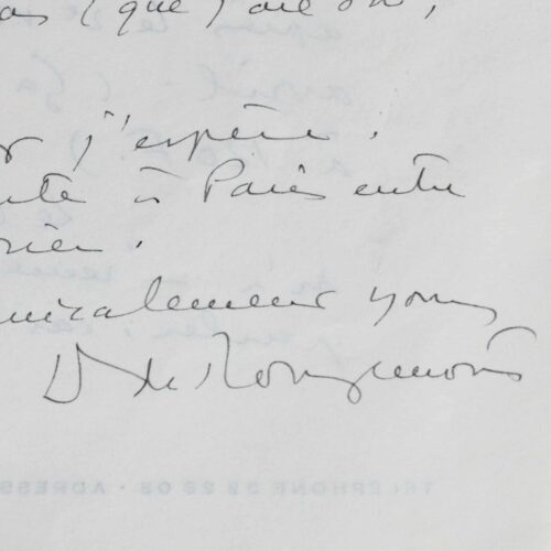 Deux lettres de Denis de Rougemont