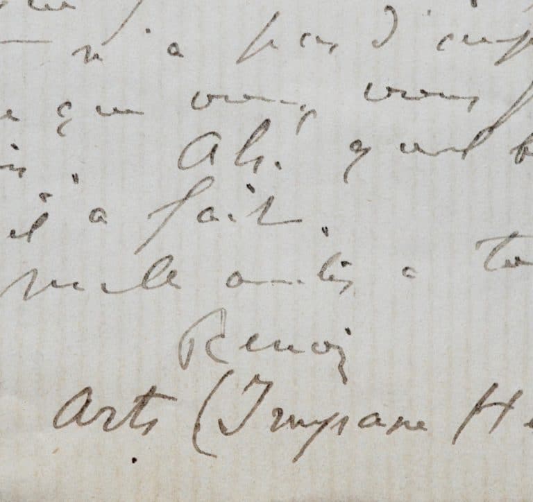 Lettre de Renoir à Eugène Manet à propos de Berthe Morisot