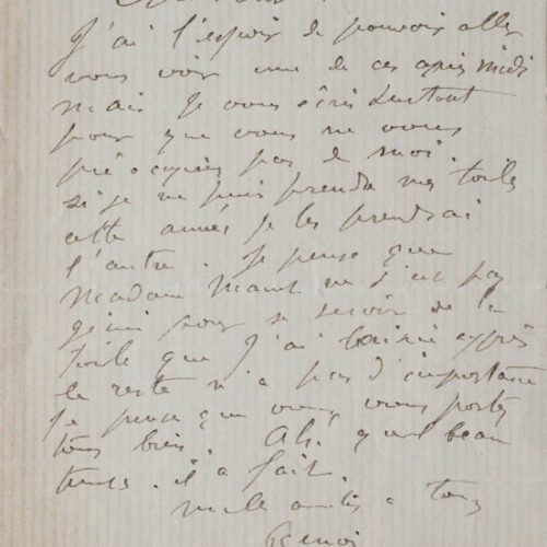 Lettre de Renoir à Eugène Manet à propos de Berthe Morisot – vue 2