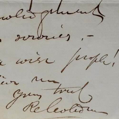 Intéressante lettre de Cobden sur Disraeli et Adderley