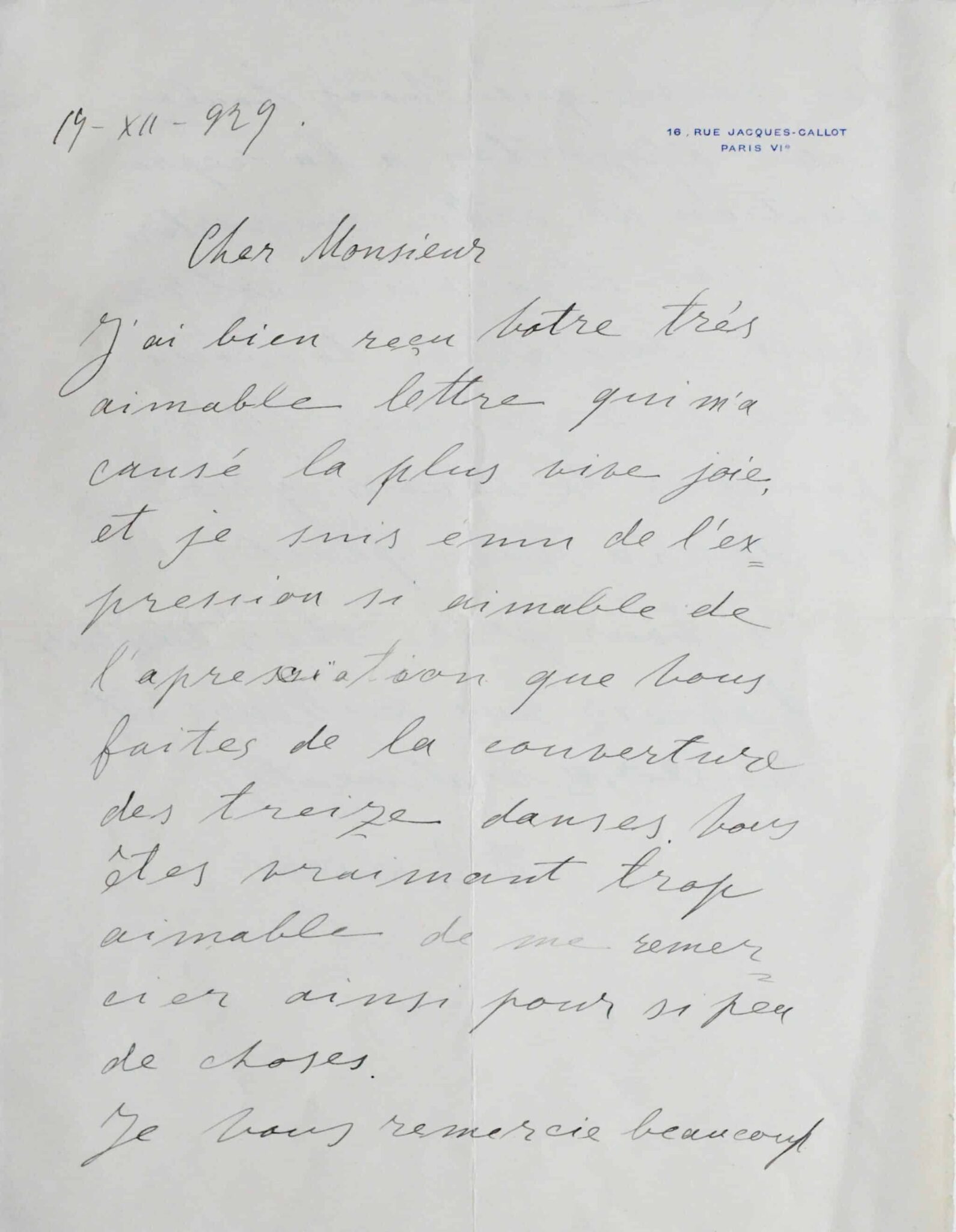 Rare lettre de Mikhail Larionov – vue 2 Rare lettre de Mikhail Larionov – vue 2
