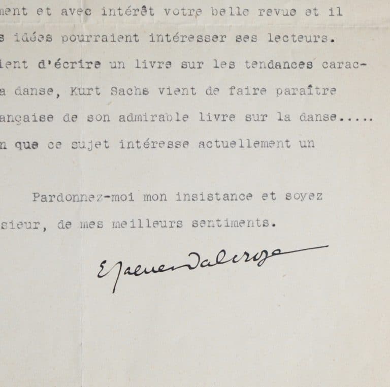 Jaques-Dalcroze, Serge Lifar et Curt Sachs