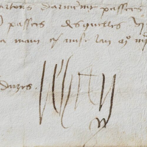 Rare pièce signée par Jéhan d'Uzès en 1467