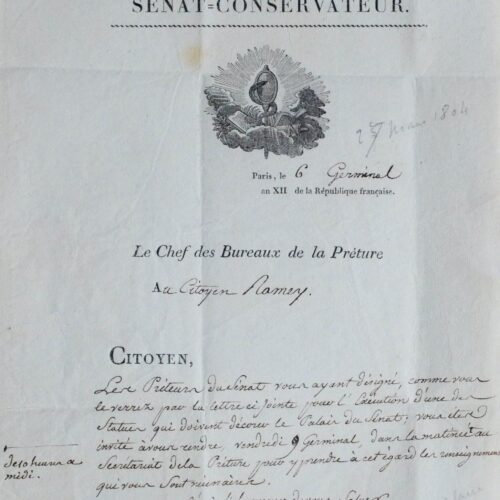 Lettre du père de Baudelaire au sculpteur Ramey – vue 2