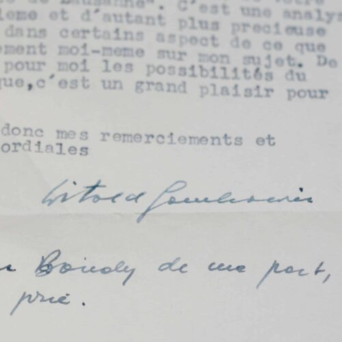 Belle lettre de Witold Gombrowicz