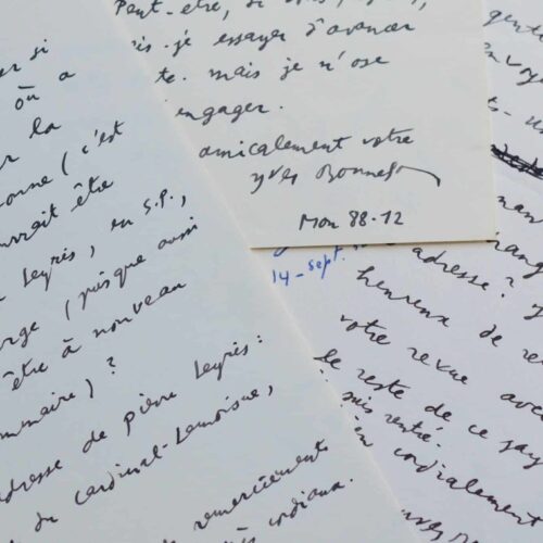 Trois lettres d'Yves Bonnefoy