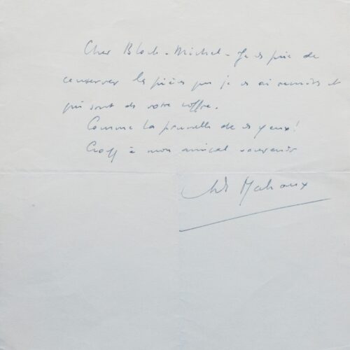 Mystérieux billet d'André Malraux – vue 2