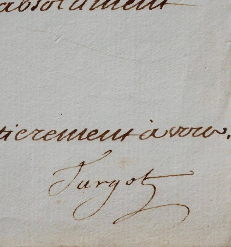 Lettre de Turgot à D&rsquo;Anville, géographe du Roi