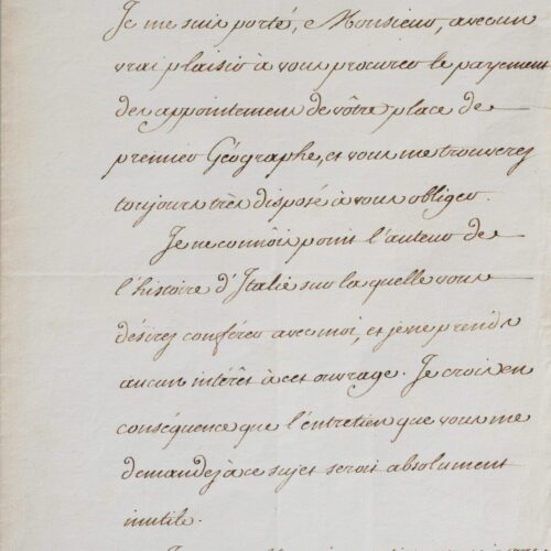 Lettre de Turgot à D'Anville, géographe du Roi – vue 2