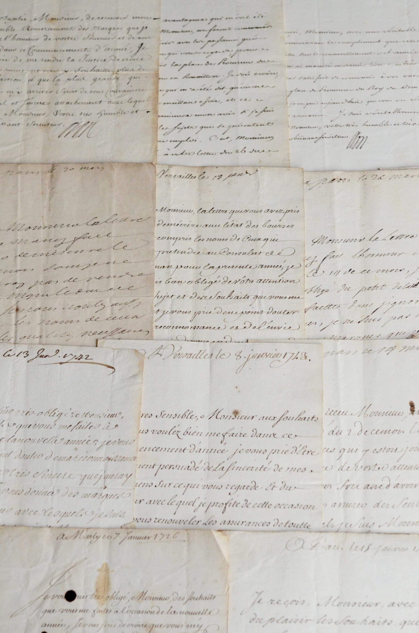 7 lettres du maréchal de Noailles au secrétaire de Perpignan – vue 3 7 lettres du maréchal de Noailles au secrétaire de Perpignan – vue 3
