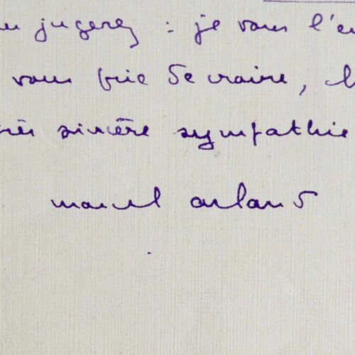 Marcel Arland à Marcel Thiébaut