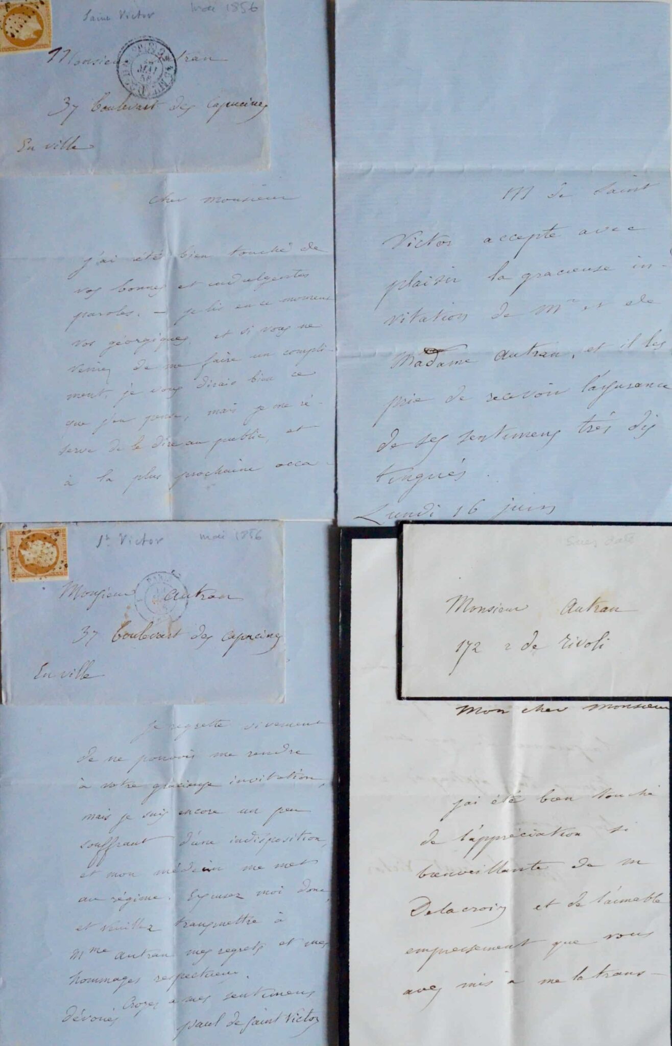 Lettres de Paul de Saint-Victor à Joseph Autran – vue 2 Lettres de Paul de Saint-Victor à Joseph Autran – vue 2