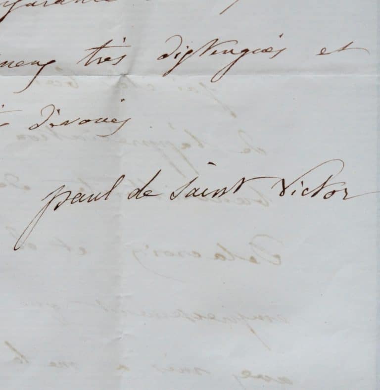 Lettres de Paul de Saint-Victor à Joseph Autran