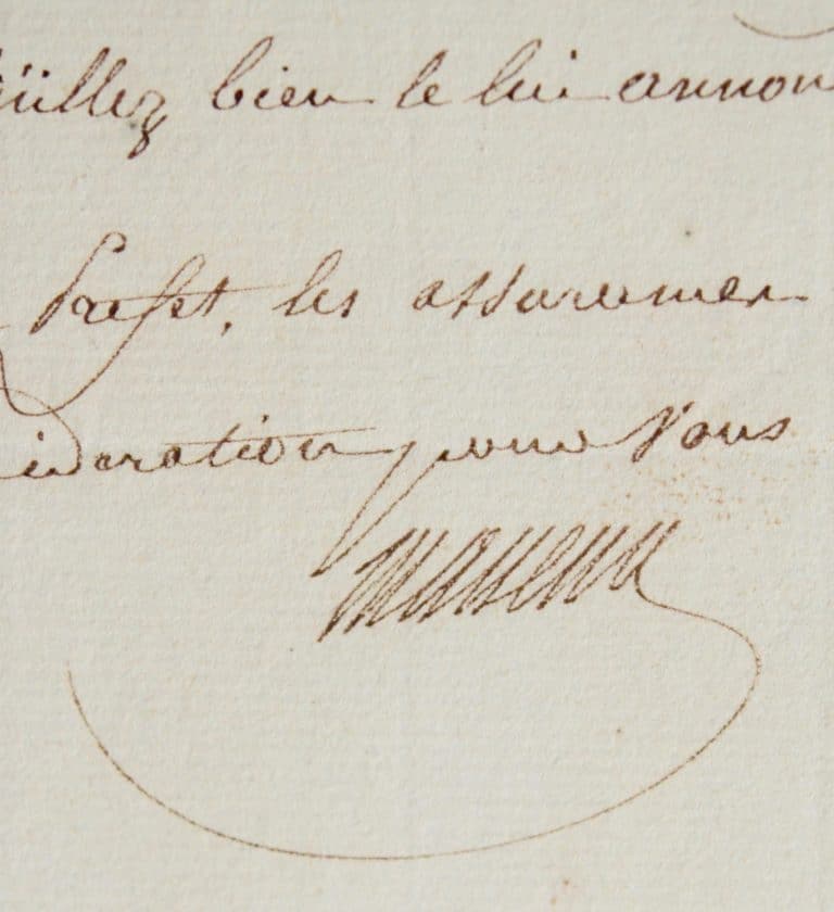 Lettre signée du maréchal Masséna