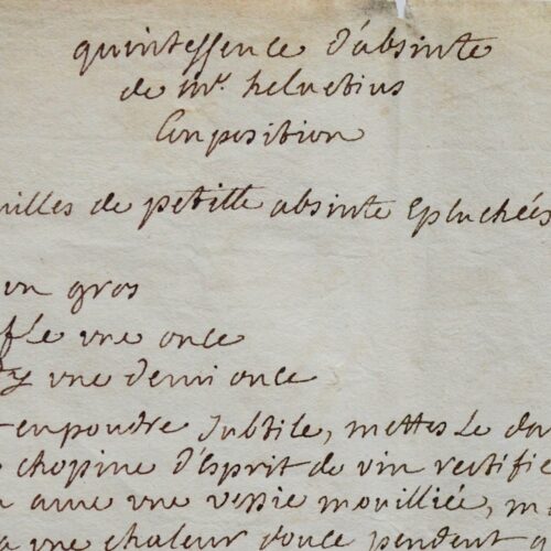 [Spiritueux - Remèdes] Recette et usages de l'absinthe