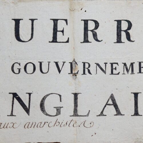 "Guerre au gouvernement anglais"